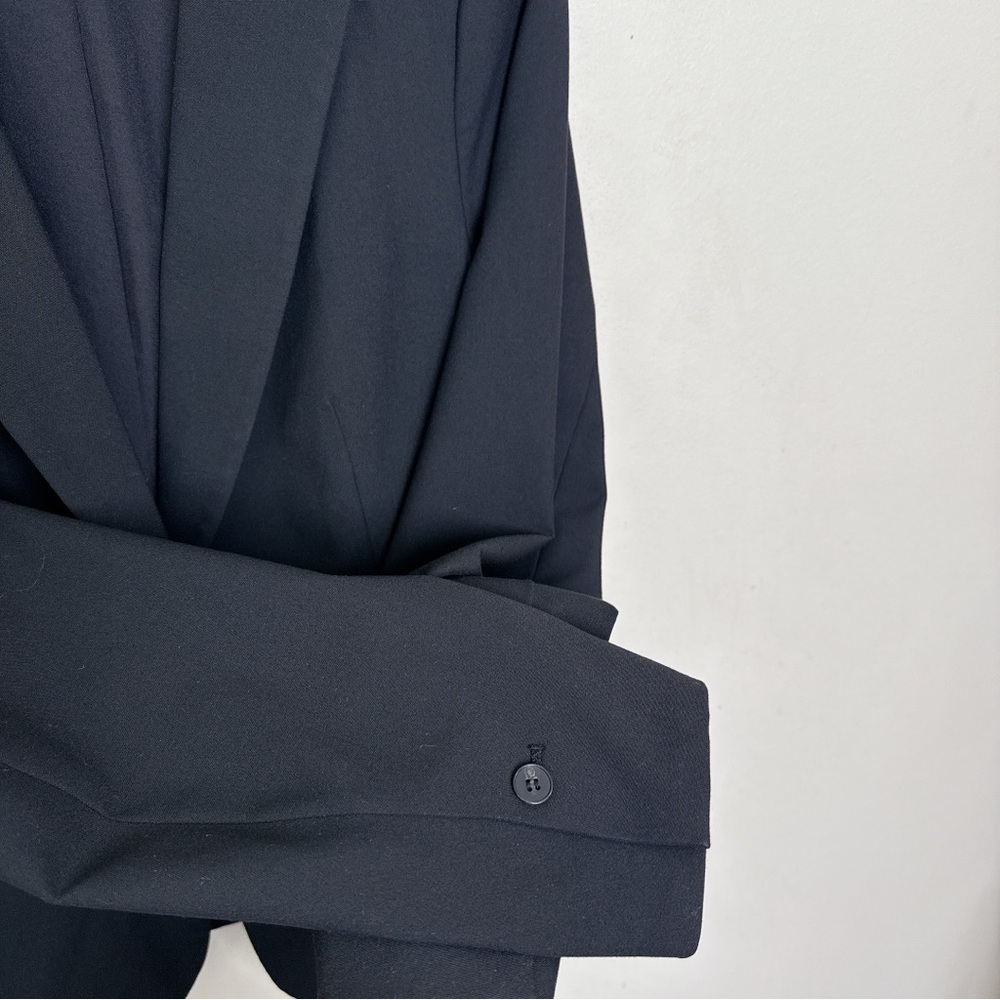 H&M Womens Medium Stretch Button Black Soft Blazer - Picture 8 of 13